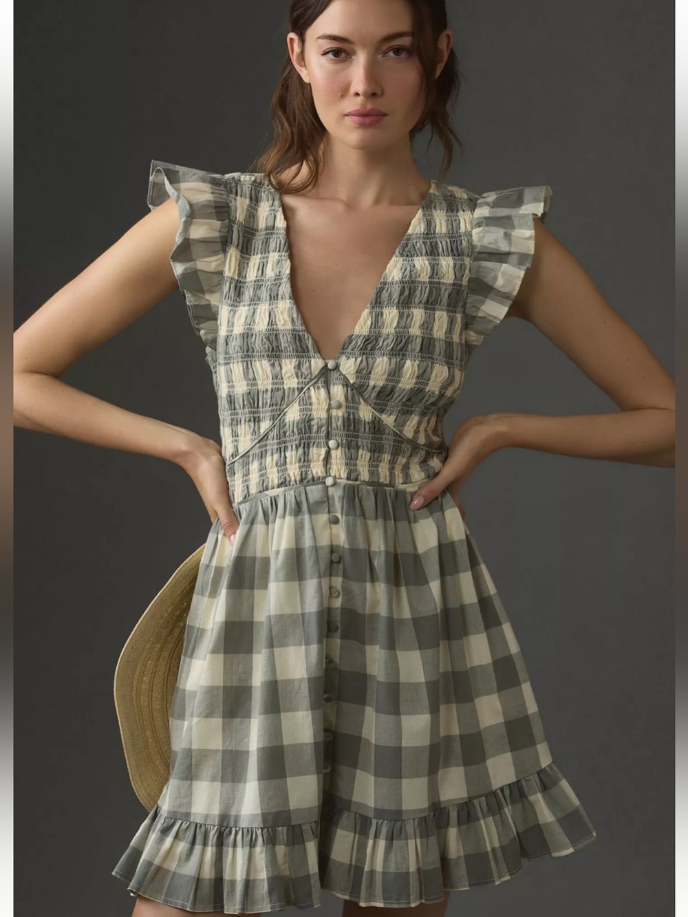 Anthropologie gingham Peregrine mini dress size S